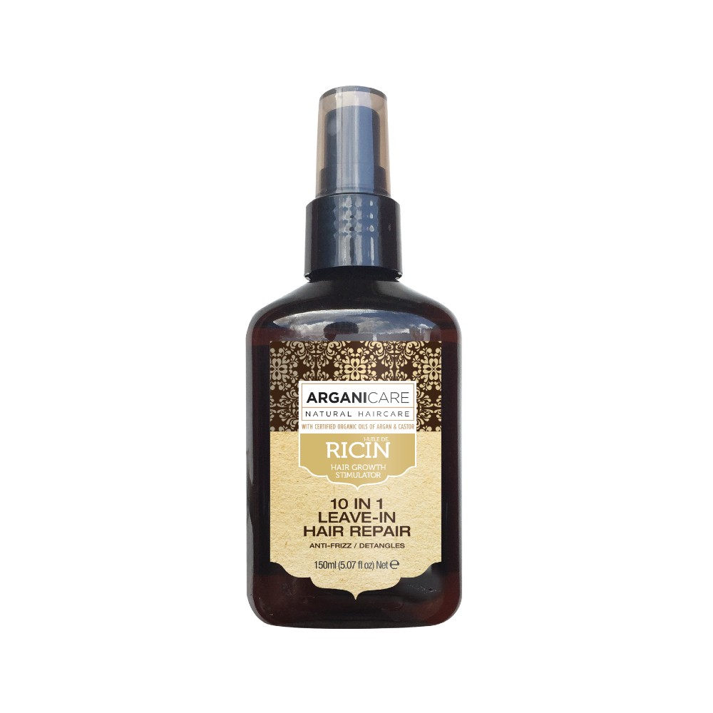 Spray reparator 10 in 1 fara clatire cu ulei de ricin, Arganicare, 150 ml