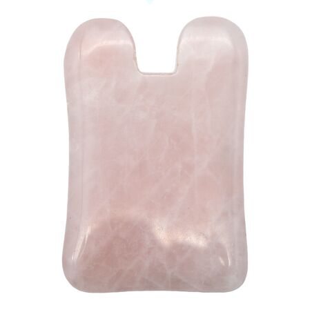 Piatra Gua Sha din Cuart roz pentru masaj, model M - 7,8 cm