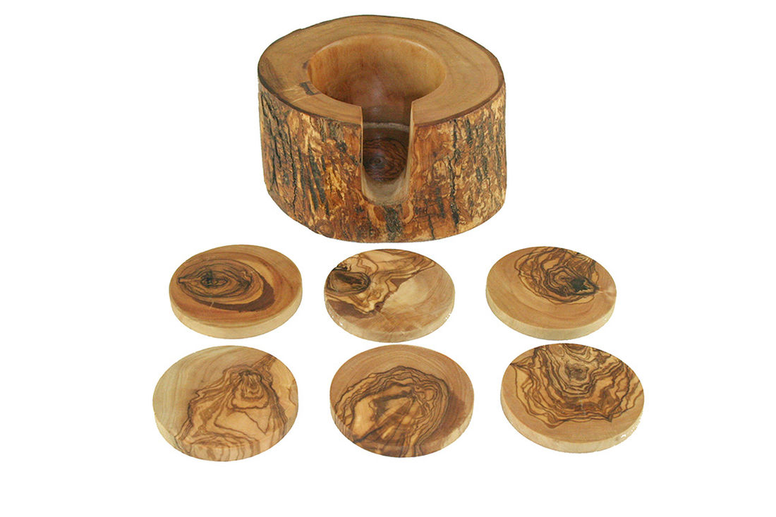 Set suport pentru Pahar, Lemn Maslin, 6 bucati, Premium