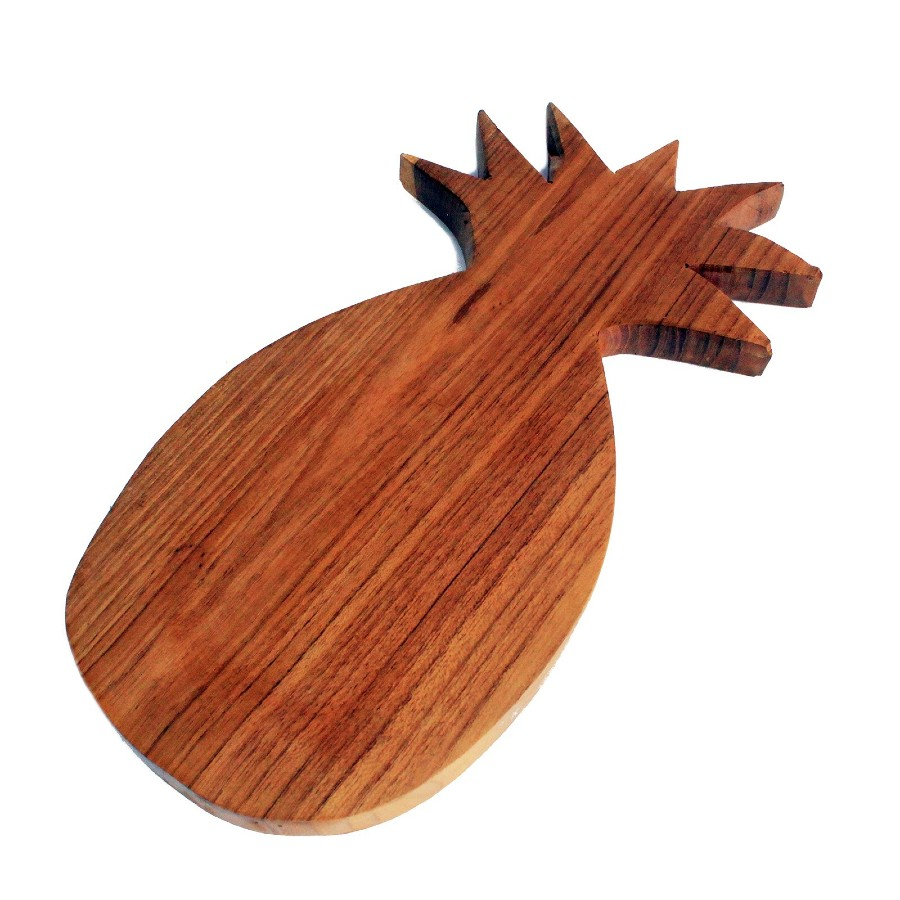 Tocator din Lemn de Tec, forma Ananas, 30 x 14 cm