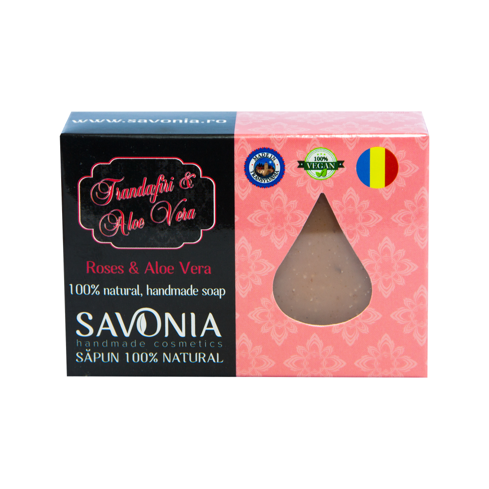 Sapun Natural Trandafiri si Aloe Vera, 90g