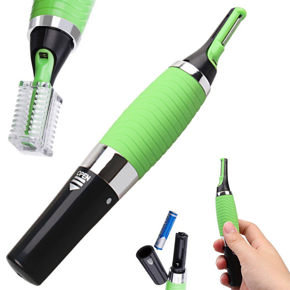 Trimmer pentru Nas si Urechi si Perie Curatare, Verde