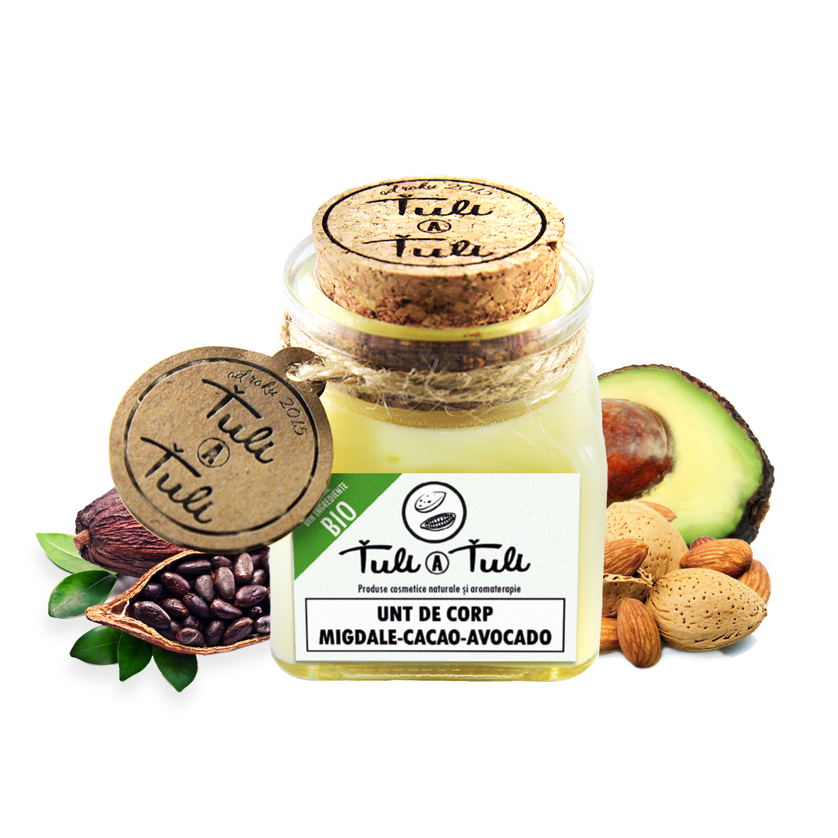 Unt natural de Corp cu Migdale, Cacao si Avocado, 100 ml, Tuli a Tuli