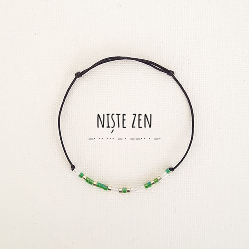 Bratara,cod Morse, cu mesajul Niște Zen, Handmade