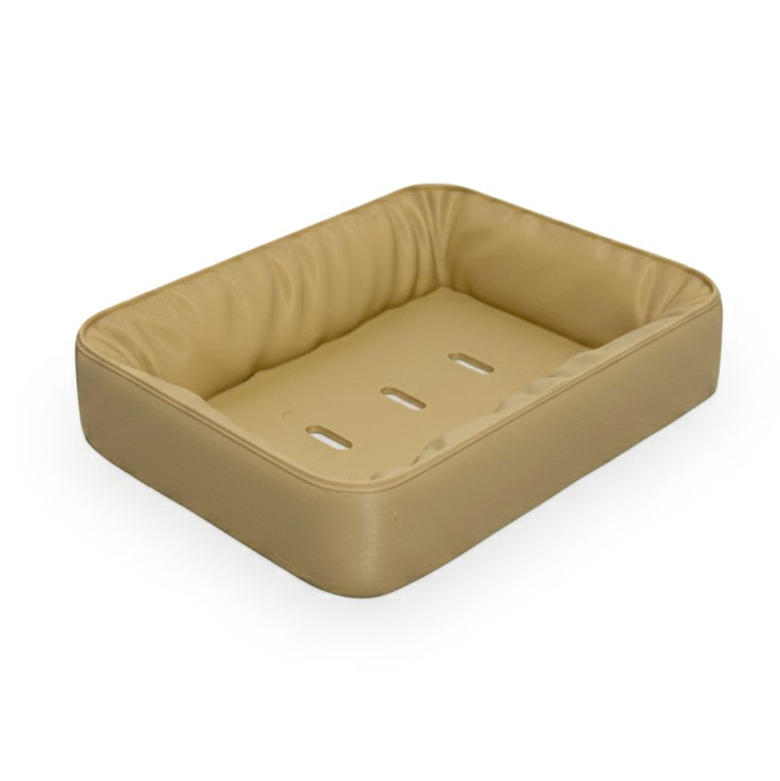 Săpunieră Savonia Realizată la Imprimanta 3D – Satina, Bej, 13 × 11 × 3 cm